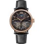 The Hollywood Automatic Rose Gold Black Leather Strap Men's Watch - I09601