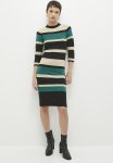 Colourblock Striped Knit Dress - Multi Black