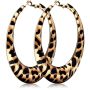 Plwelth Leopard Print Hoop Earrings For Women Chunky Large Gold Cheetah Print Hoop Earrings Statement Hip Hop Earring Trendy Leopard Dangle Drop Earri