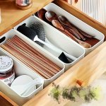3 5PCS Organizer Storage Box Portable White Cutlery Fruits Vegetables Kitchen Supplies Refrigerator Drawers Can Be Placed Multif