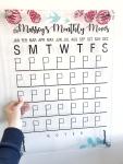 Acrylic Monthly Calendar - Red Protea - 700MM X 700MM