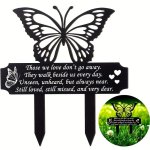 Elegant Butterfly Garden Stakes - Vintage Style No-battery Outdoor Decor For Weddings & Memorials