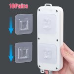 5 10 Pairs Of Double-sided Adhesive Wall Hooks Invisible Seamless Spring Hooks Wall-mounted Storage Rack Bathroom Kitchen Bedroo