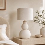 Sodwana Ceramic Table Lamp With Textured Linen Shade