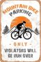 Vintage Mountain Bike Parking Sign 8X12