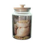 Glass Jar With Wooden Lid - 26CM H X 12CM W 3.5L