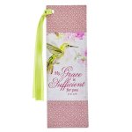 My Grace Is Sufficient For You Pink Faux Leather Bookmark
