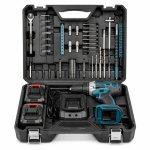 Cordless Drill Tool Kit With Rechargeable Batteries Charger Carry Case & Accessories Complete Electric Drill Driver Set For Diy