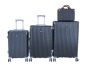 Durable Black 4-PIECE Abs Luggage Set With Tsa Locks And Spinner Wheels