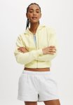 Cotton On Plush Essential Cropped Zip Through - Yellow Dream