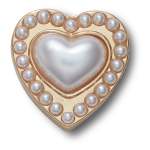 Goldair Gold Pearl Heart Jibbitz - Multi Osfa