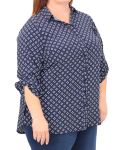 Ladies Printed Blouse - 54 Navy wht