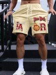 Basketball Print Men's Drawstring Pants Loose Casual Waist Simple Style Comfy Shorts For Spring Summer Outdoor Fitness Holiday D