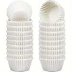 200PCS White Cupcake Liners - 5X3CM Disposable Paper Baking Cups For Muffins & MINI Cakes Kitchen Essentials