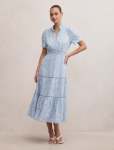 Athena Short Sleeve Midi Dress - 20 Soft Blue