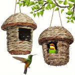 Handcrafted Grass Woven Birdhouse - Sustainable Garden Decor Perfect For Outdoor Birds