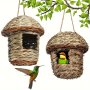 Handcrafted Grass Woven Birdhouse - Sustainable Garden Decor Perfect For Outdoor Birds