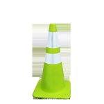 Soft Lime Pvc Traffic Cone With Reflective Tape 300MM