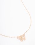 Goldair Gold Plated Cubic Zirconia Butterfly Bezel Toggle Bracelet