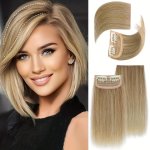 4 Pcs Synthetic Clip In Hair Extension Blonde & Bleach Blond Mixed Hairpieces For Women Adding Hair Volume For Daily Use Double
