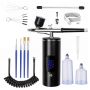 Portable Airbrush Kit With Air Compressor For Nails Art Makeup Painting