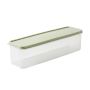 3 Pack - Plastic Long Slim Food Storage Container - Green And Transparent