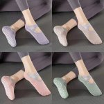 1PAIR Professional Yoga Socks Non Slip Cross Strap Sports Socks With Extra Grips In Yoga Ballet Barre Pilates