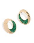 Goldair Gold Green Enamel Twist Earrings
