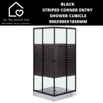Black Striped Corner Entry Shower Cubicle - 900X900X1850MM
