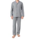 David Archy Mens Pajamas Set Soft Cotton Notched Collar Pajamas For Men Long Sleeve Mens Sleepwear With Pockets & Front Fly XL M