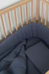 Airforce Blue Muslin Cot Duvet Cover - Incl Pillow Inner