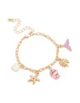 Goldair Gold Colourful Ocean Fish Charm Bracelet
