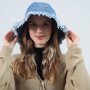 Classic Raw Trim Bucket Hat Denim Washed Distressed Basin Hats Lightweight Casual Sunshade Fisherman Cap For Women