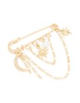 Goldair Gold Celestial Chain Drop Pin Brooch