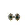 Natural Chrysoprase Earrings White Mother-of-pearl Vintage Earrings