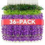 Alotiki Wisteria Hanging Flowers 36 Pack Fake Hanging Flowers Wisteria Artificiales Garland For Home Wedding Arch Floral Party G