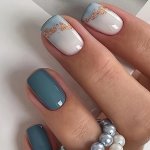 24 Pcs Short Press On Nails Dark Blue Oval Fake Nails Artificial For Women Girls Full Cover Glossy Gradient White False Nails Ac
