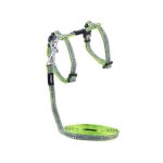 Rogz Nightcat Reflective Cat Harness & Lead - X Small Lime Swallows