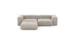 Three Module Chaise Sofa - Cord Velours - Platinum - 272CM X 199CM
