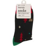 Clicks Trendy Socks Red & Black With Tree 7-11