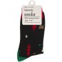 Clicks Trendy Socks Red & Black With Tree 7-11