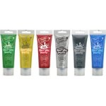 Bantex @school Acrylic Paint - 6 Colours Yellow Red Blue Black White Green 75ML