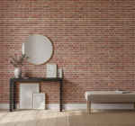 Stone Effect Wallpaper Rustic Red Finish