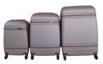 Smte 3 Piece Nexco Travel Luggage Set Light Brown With Keychain