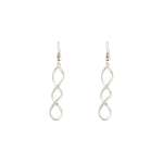 Silver Wave Drop Earrings