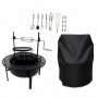 60CM Mega Fire Pit & Braai Grill With Cover & Braai Tool Set