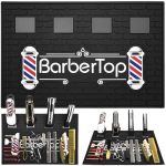 Magnetic Barber Mat For Clippers 17.7 X 11.8 In 4 Strong Magnetic Organizer Stations For Heavy Clippers And Trimmers Professiona