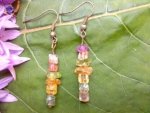 Colored Crackle Quartz Chip Earrings