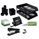 Letter Tray Combo Stationery Set - Black