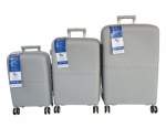Smte Unbreakable Travel Luggage 3 Piece Suitcases Spinner Silver With Keychain